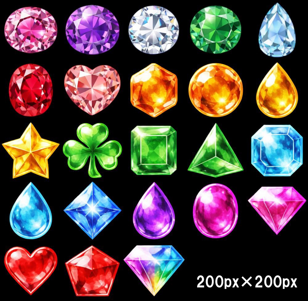 【透過素材】宝石540枚