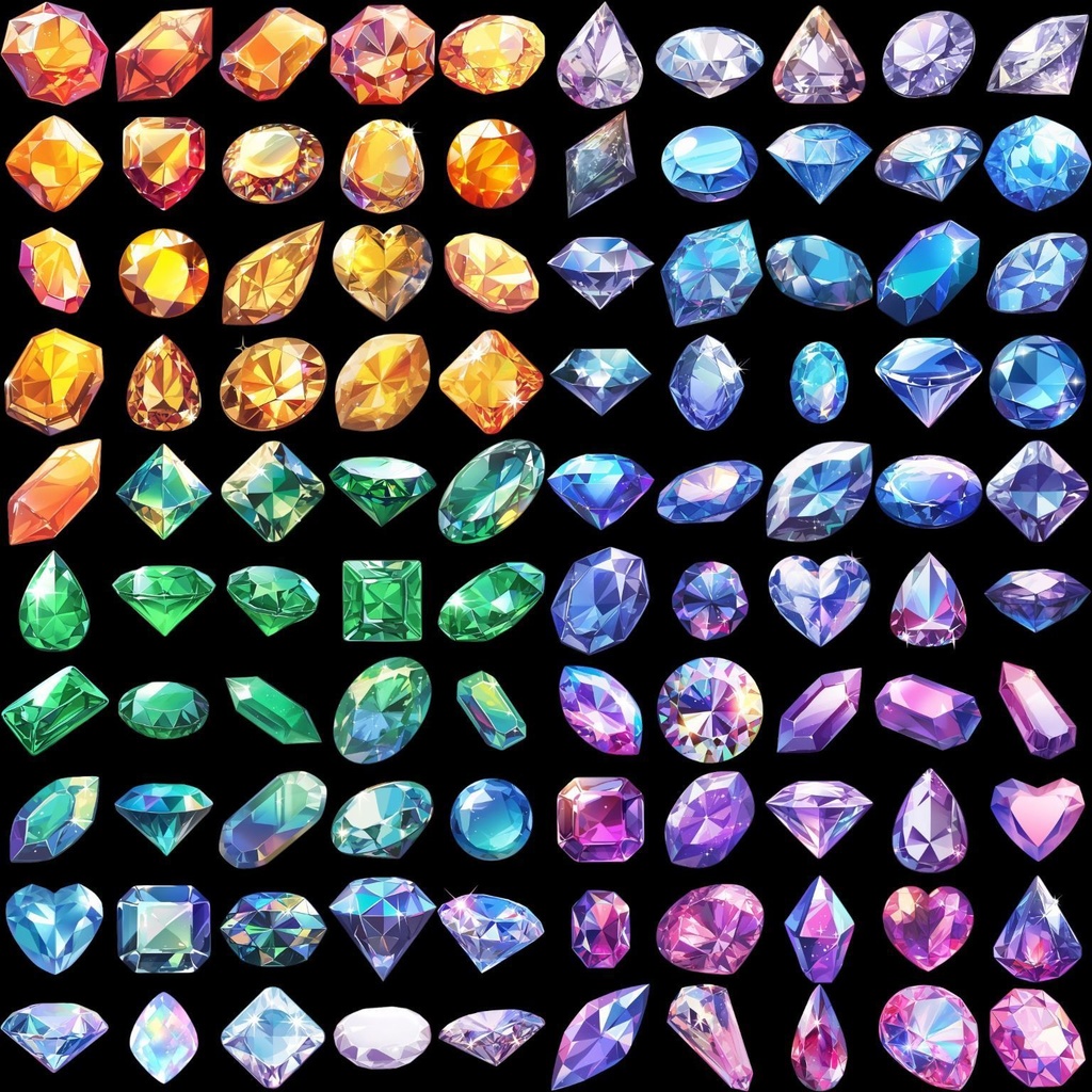 【透過素材】宝石540枚