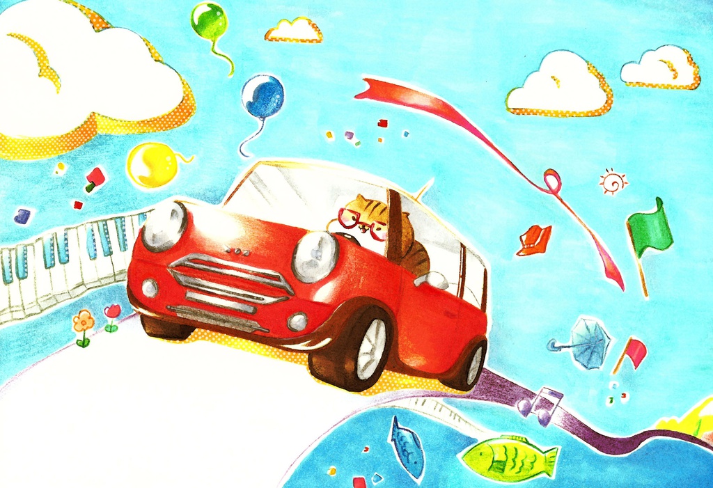 お絵描きリスコシリーズ (ポストカード)