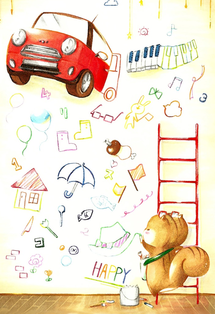 お絵描きリスコシリーズ (ポストカード)