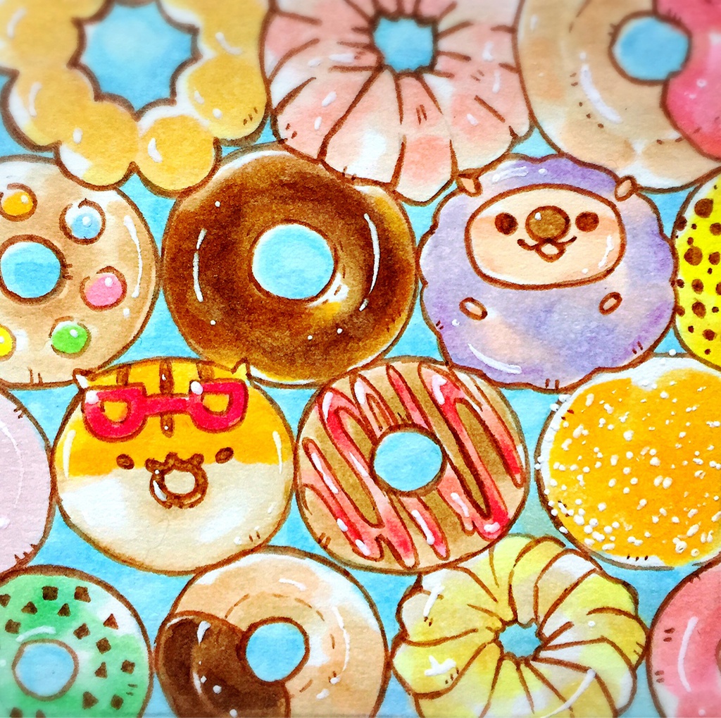 ミニ原画_ドーナツリスコ