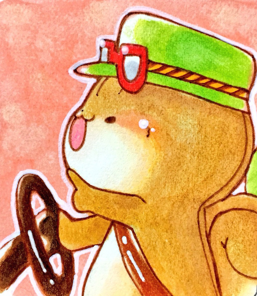 汽車に乗ってレッツゴー！（額マグネット）