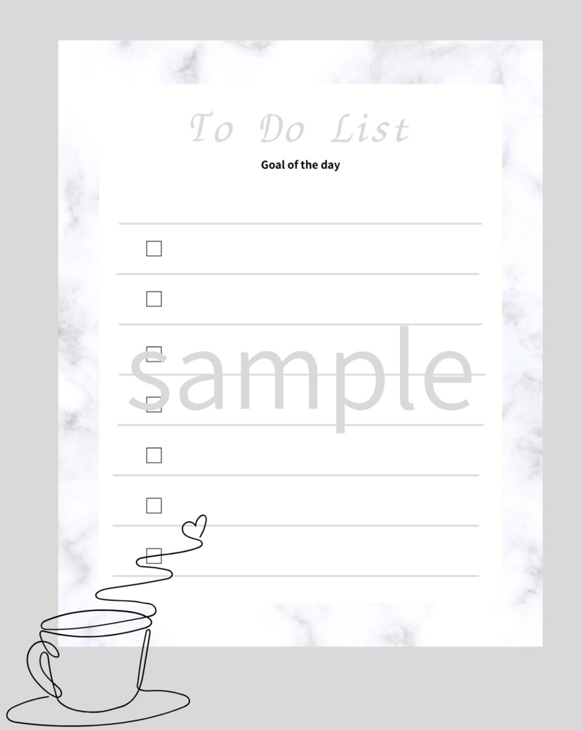 【デジタル素材】大人可愛い To Do List 3種セット / 大理石・ニュアンスカラー