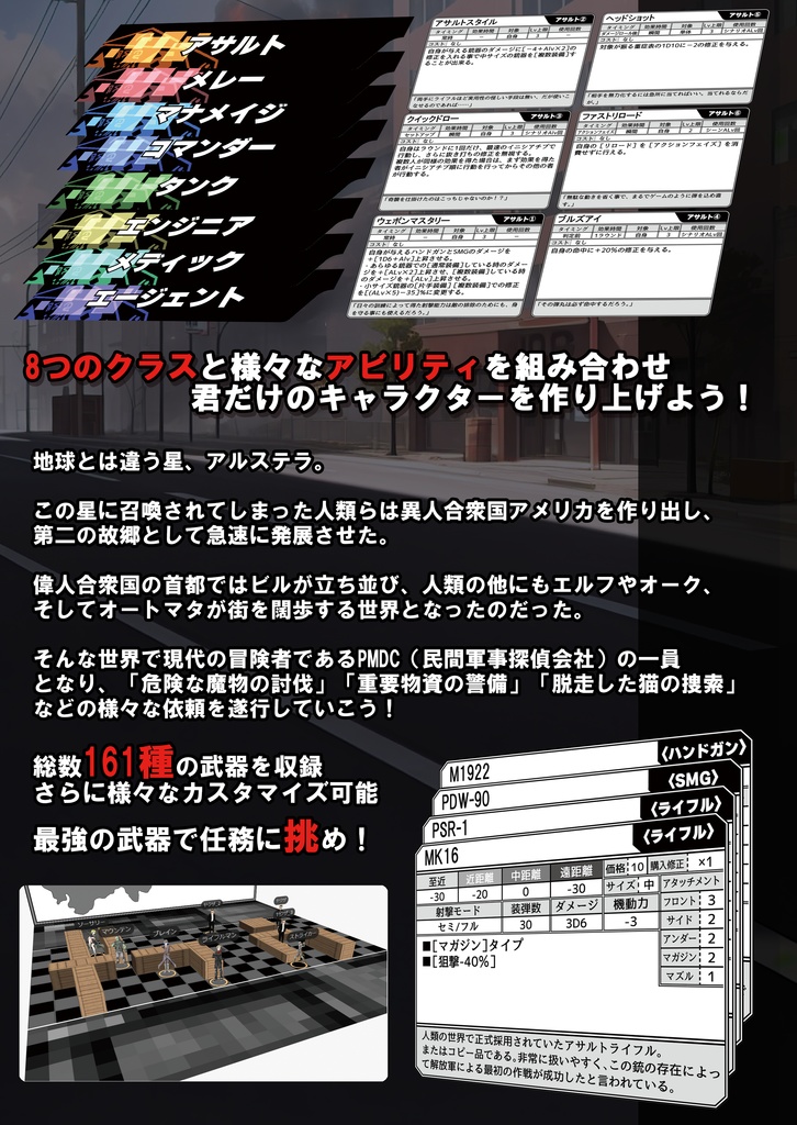 【電子書籍】現代化ファンタジーTRPG 異世界軍事探偵会社 ルールブック