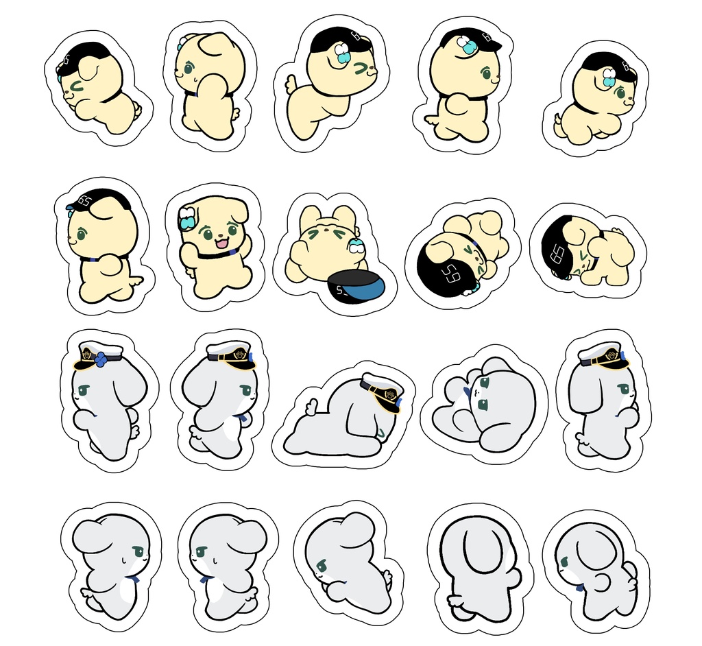 【にじそうさく11】ろこたうん・るりたうん ステッカーセット