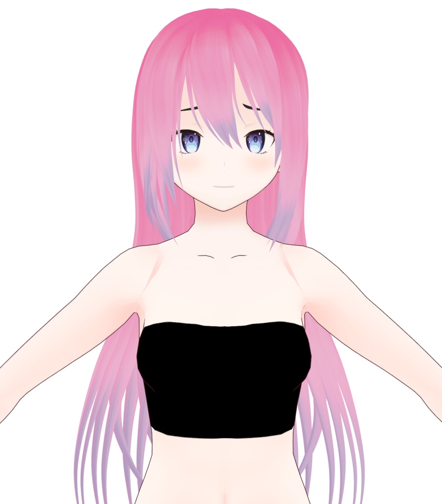 [Vroid] Long Hair Preset with textures