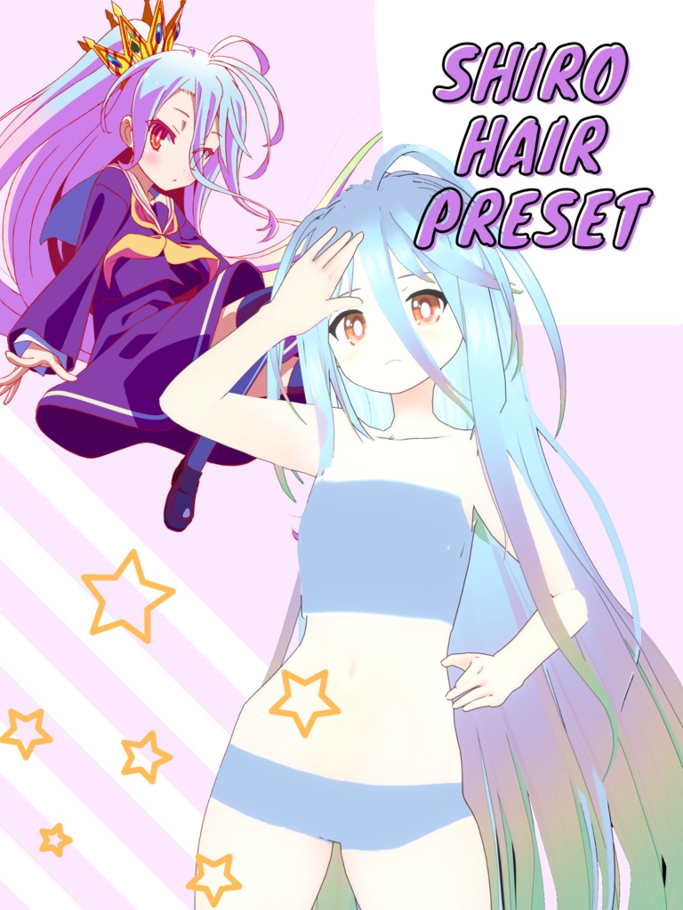 [Vroid] Long Hair Preset Shiro [NO GAME NO LIFE] 