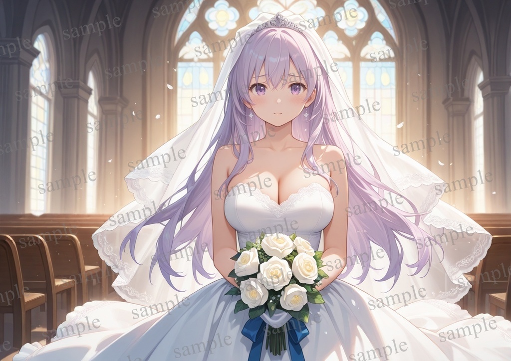 【10枚セット】有栖川凛　オリジナル　美少女　AIイラスト　ポスター　ウエディングドレス