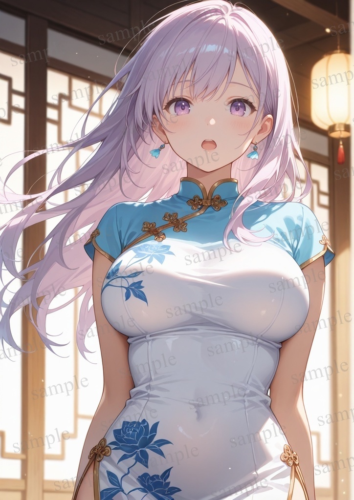 【10枚セット】有栖川凛 オリジナル 美少女 AIイラスト ポスター チャイナドレス