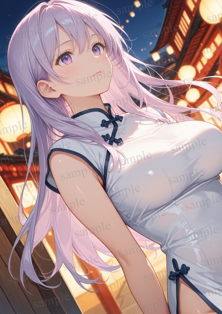 【10枚セット】有栖川凛 オリジナル 美少女 AIイラスト ポスター チャイナドレス