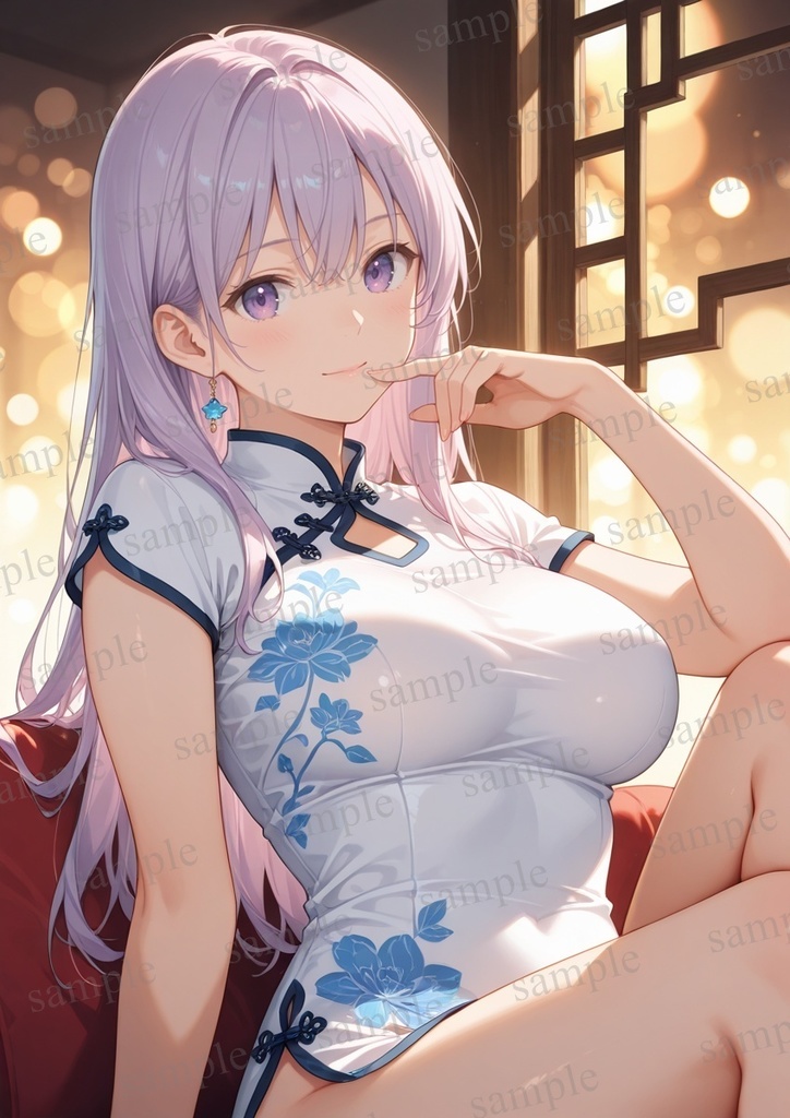 【10枚セット】有栖川凛 オリジナル 美少女 AIイラスト ポスター チャイナドレス