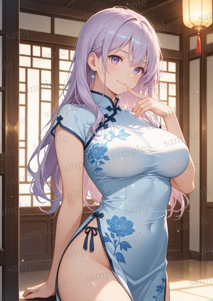 【10枚セット】有栖川凛 オリジナル 美少女 AIイラスト ポスター チャイナドレス