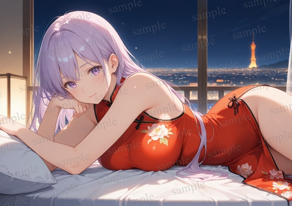 【10枚セット】有栖川凛　オリジナル　美少女　AIイラスト　ポスター　チャイナドレス