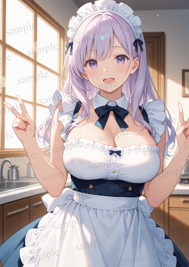 【10枚セット】有栖川凛 オリジナル 美少女 AIイラスト ポスター メイド コスプレ