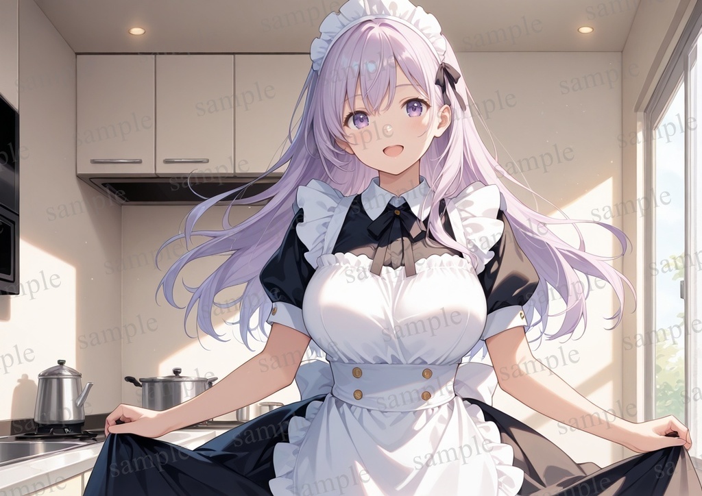 【10枚セット】有栖川凛 オリジナル 美少女 AIイラスト ポスター メイド コスプレ