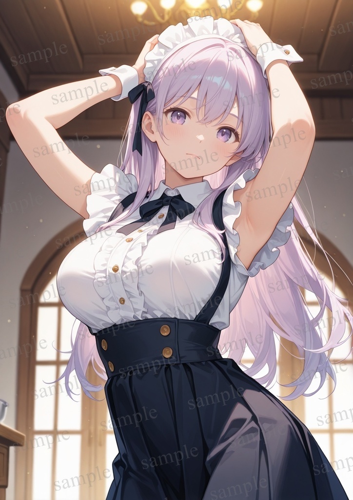 【10枚セット】有栖川凛 オリジナル 美少女 AIイラスト ポスター メイド コスプレ