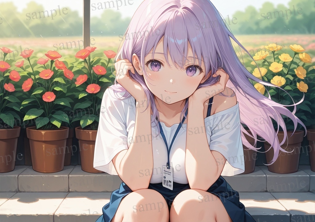 【10枚セット】有栖川凛 オリジナル 美少女 AIイラスト ポスター デート 添い寝 お花見 ①