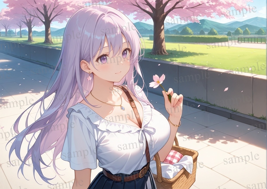 【10枚セット】有栖川凛 オリジナル 美少女 AIイラスト ポスター デート 添い寝 お花見 ①