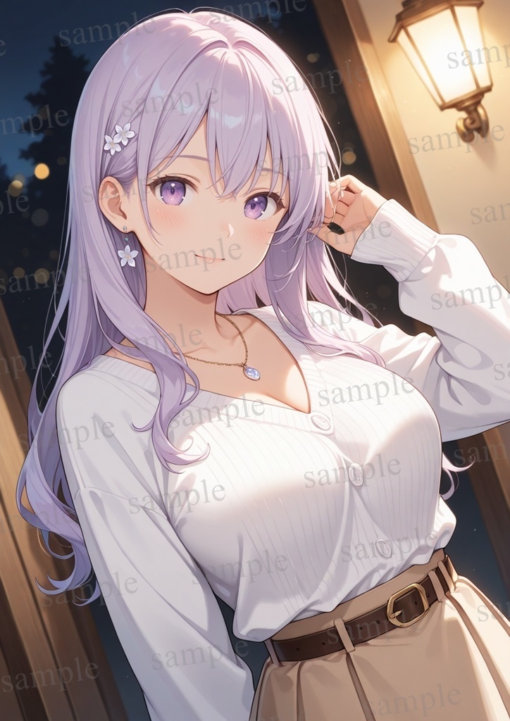 【10枚セット】有栖川凛 オリジナル 美少女 AIイラスト ポスター デート 添い寝 お花見 ①