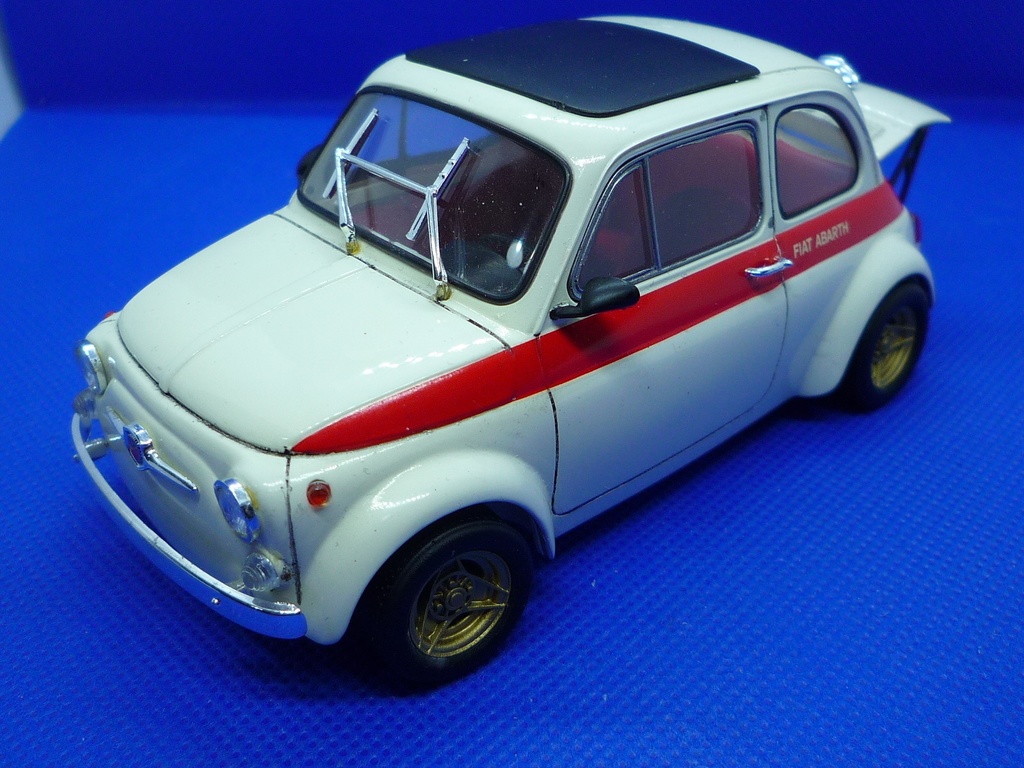 汎用 1/24 FIAT500D エンジンフード跳ね上げヒンジ&アバルトタイプハンドル