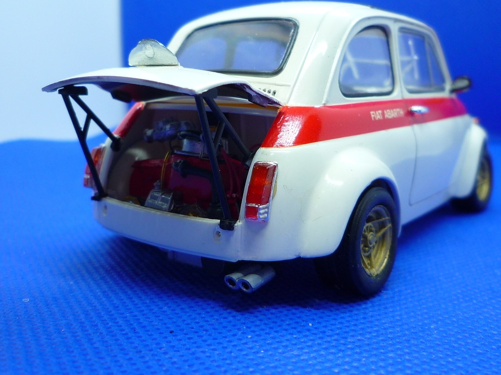 汎用 1/24 FIAT500D エンジンフード跳ね上げヒンジ&アバルトタイプハンドル