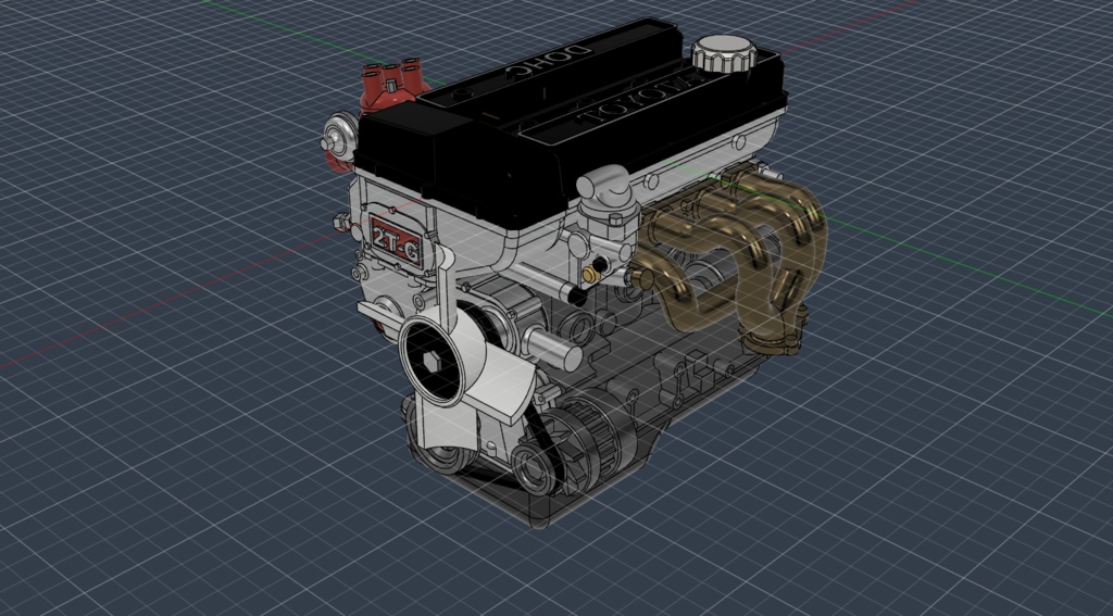 1/24 汎用 トヨタ 2T-G エンジンフルキット