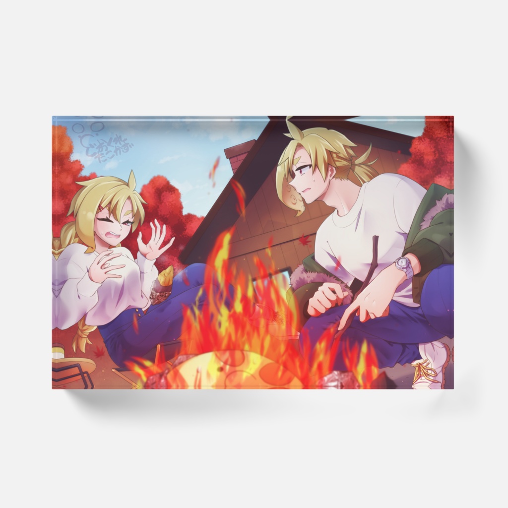 うちの子やきいもぱーてぃイラストアクリルブロック