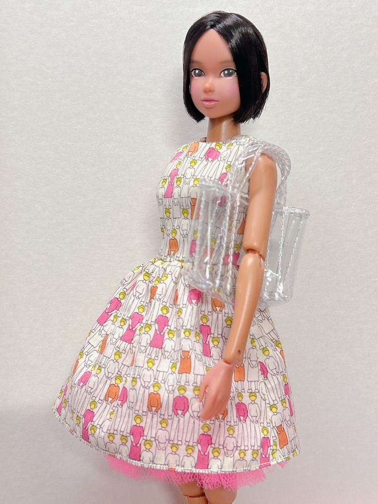 Momoko doll サイズ ヒトヒトワンピース（ピンク）