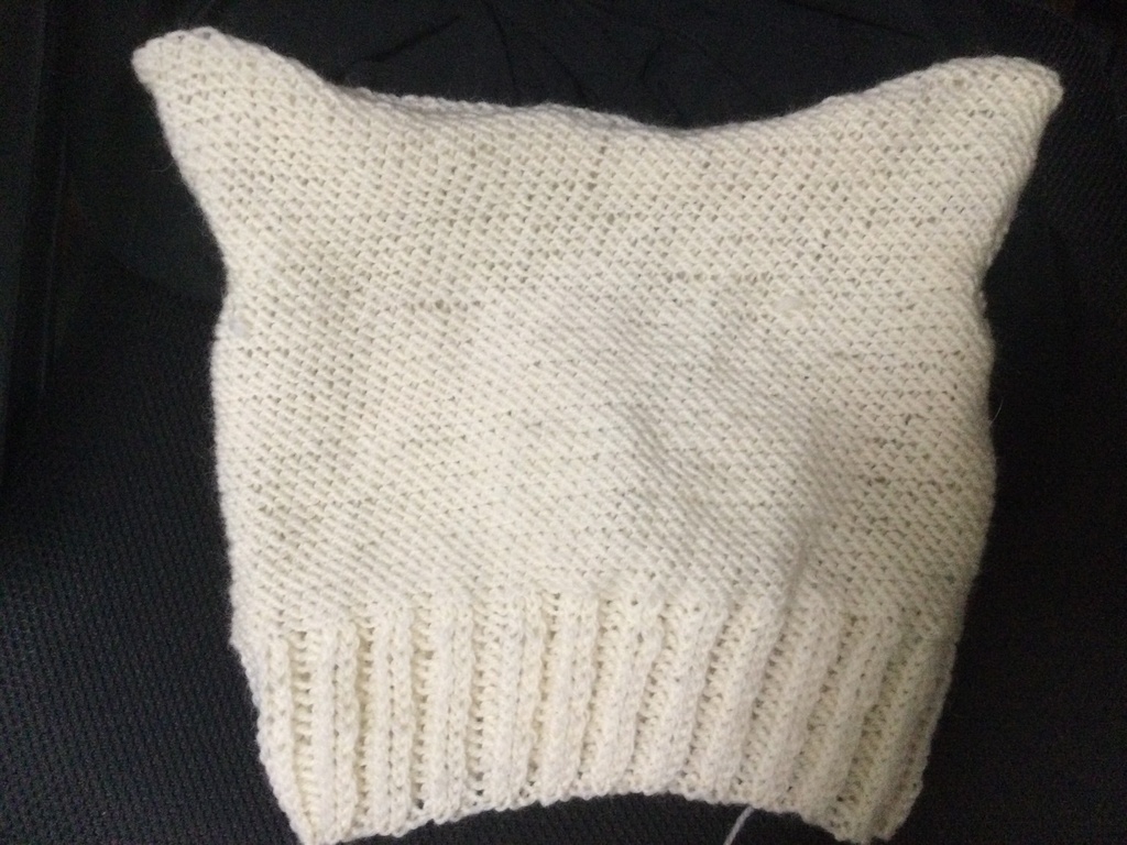 手編みの猫耳帽子　ロウタstyle