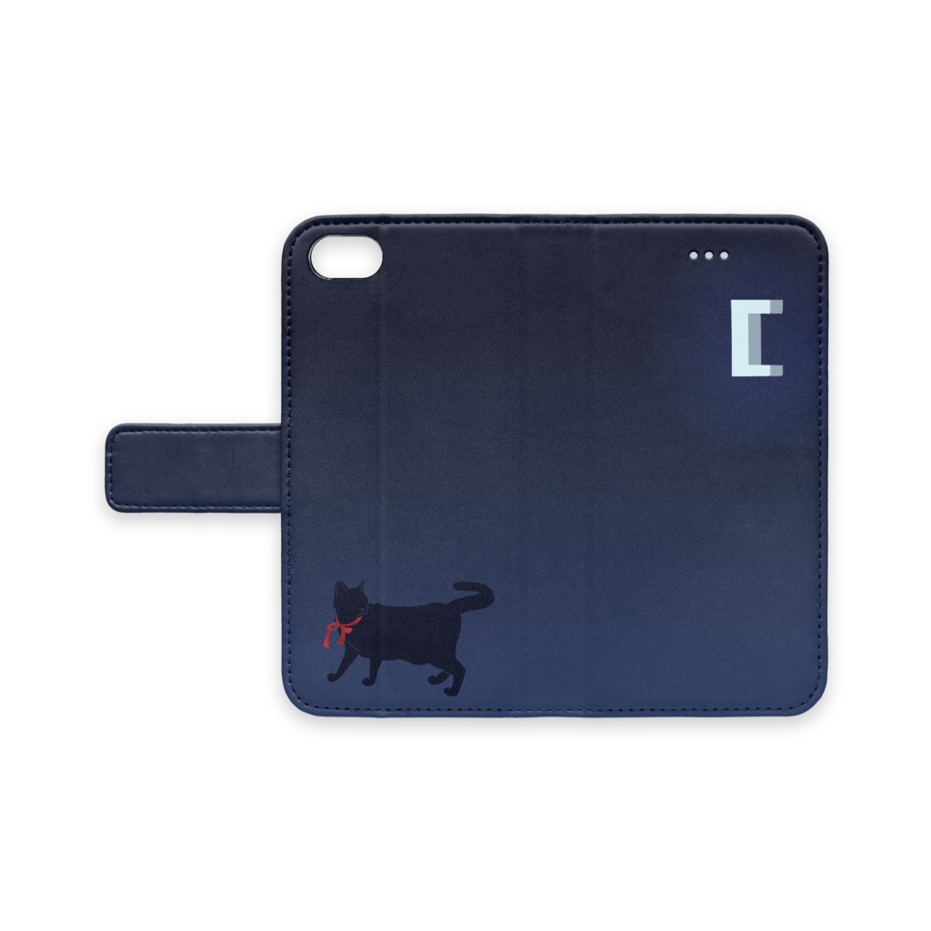 猫シルエット 手帳型iPhoneケース - iPhone7 -