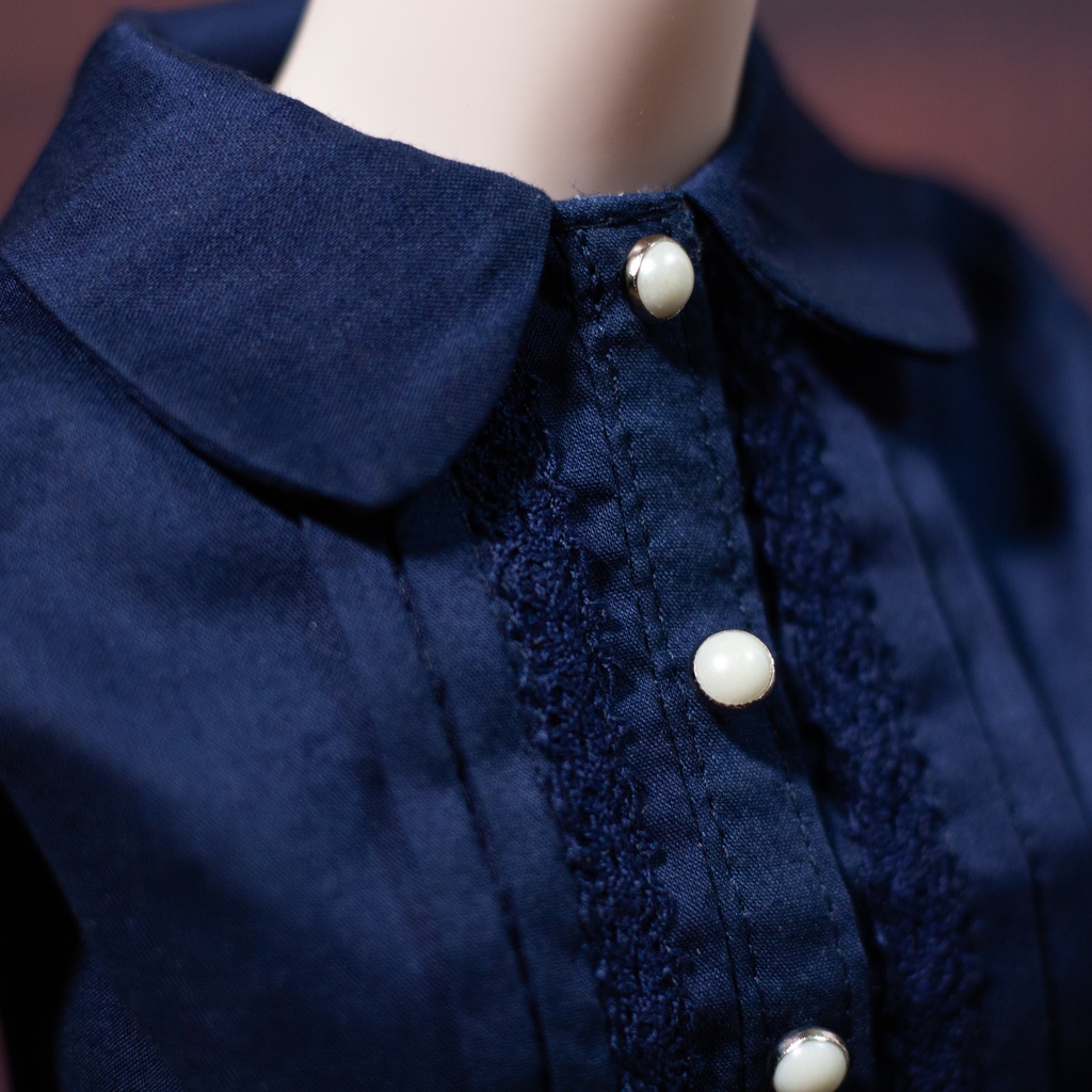 フリルブラウス(紺)【DD DDS対応】