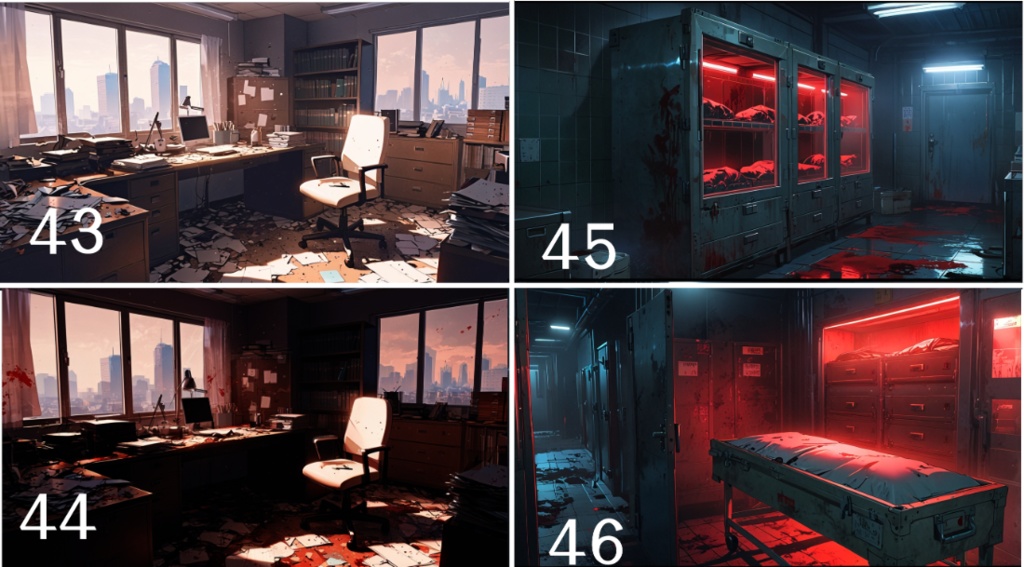 ホラー背景素材集|廃病院46枚パック(差分あり)