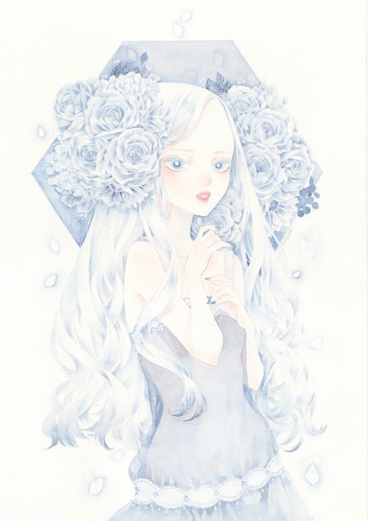 原画「久遠の蒼」額縁無