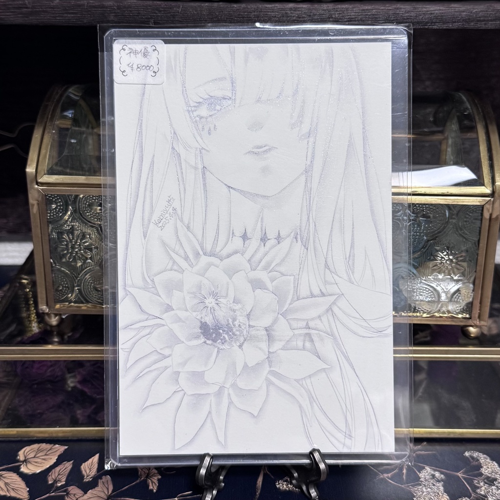 インクハガキ原画・Ostrich-ink  花之物語「月下美人」