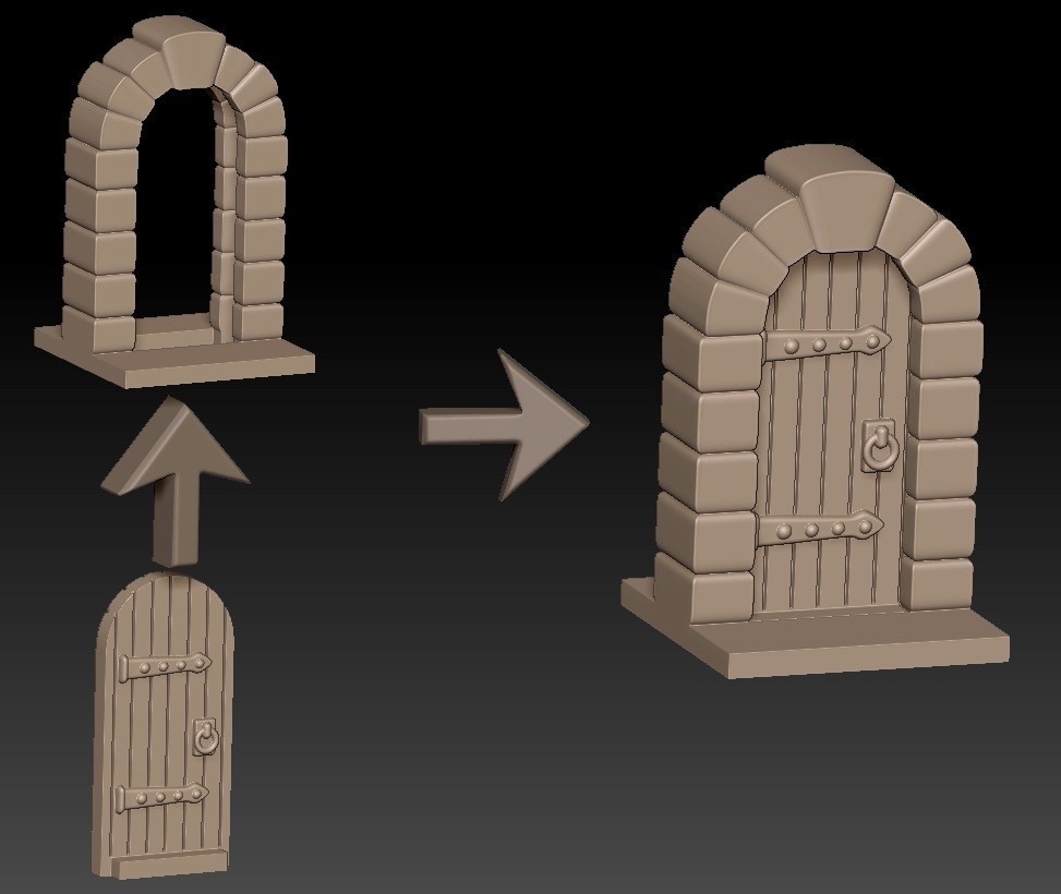 【DL版】ボードゲーム用 インターロック扉(2パーツドアー)STL 3D Printable Board Game Interlocking Door (2 parts) STL