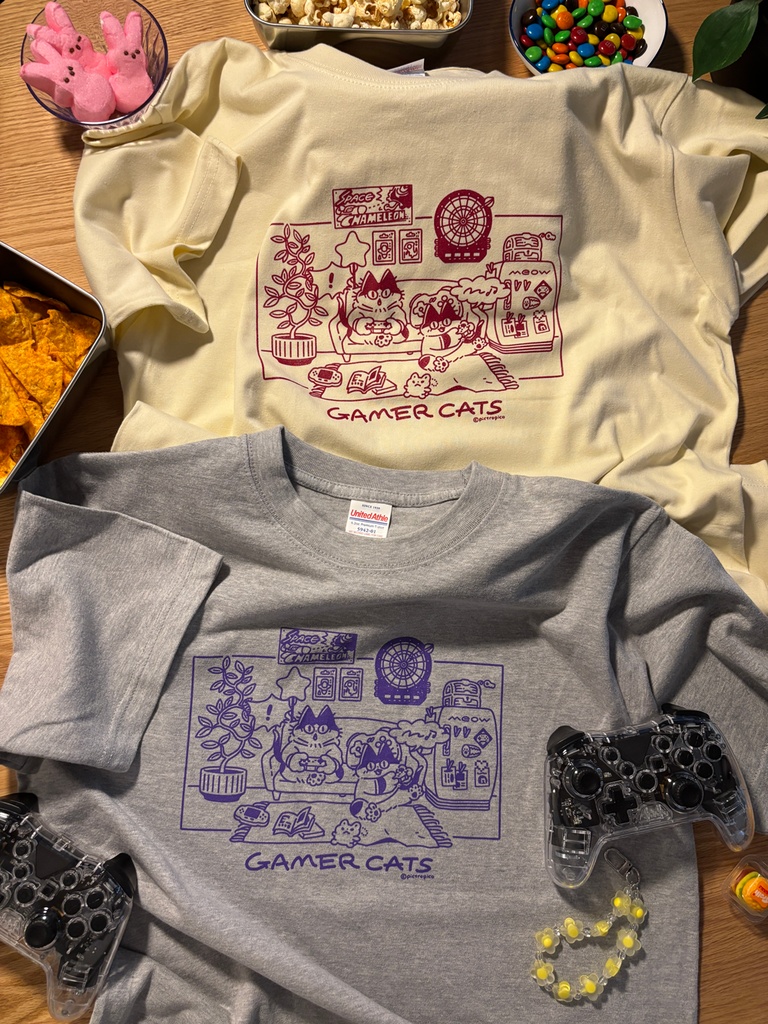 【NEW】GAMER CATS Tシャツ おうちゲーム