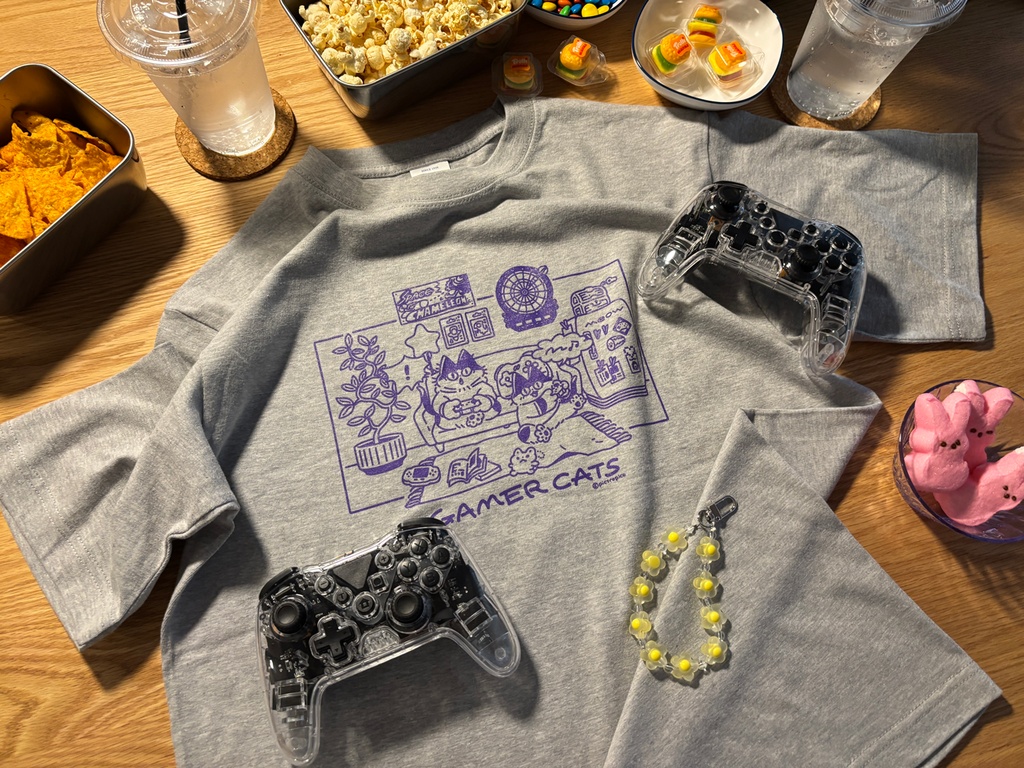 【NEW】GAMER CATS Tシャツ おうちゲーム