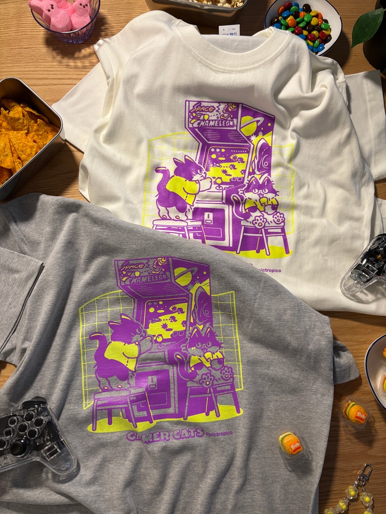 【NEW】GAMER CATS Tシャツ アーケードゲーム