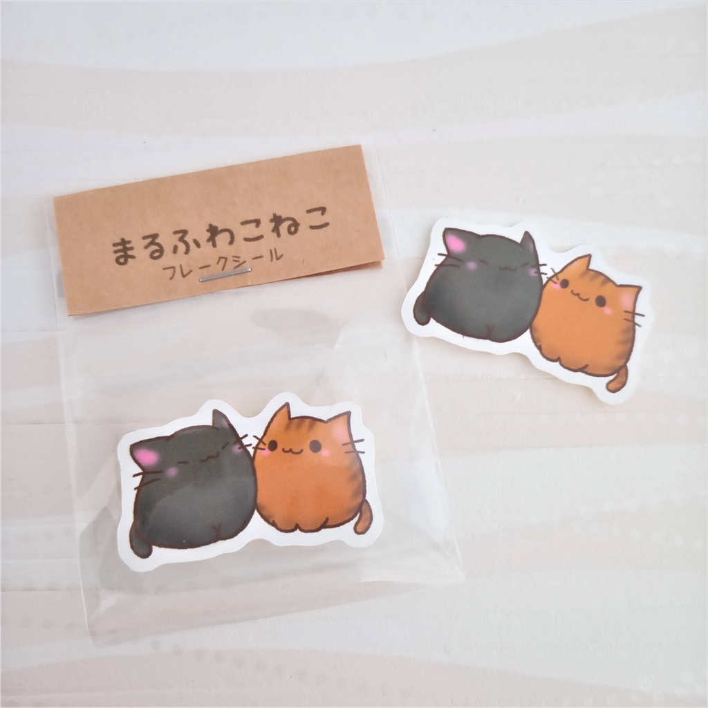 まるふわこねこ フレークシール ゆるころ小屋 Booth