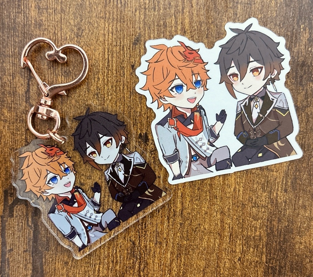 タル鍾アクリルキーホルダーとステッカーセット