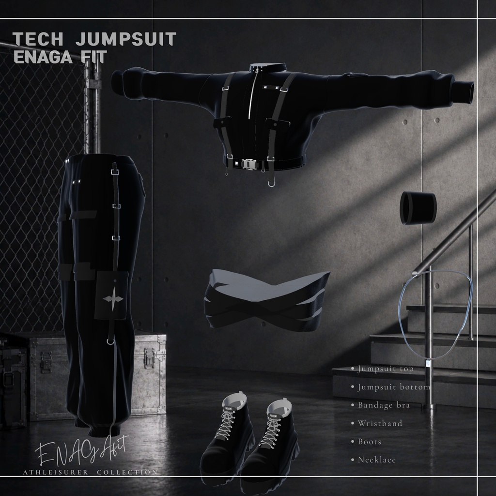 ✨ SALE【10アバター対応/50%OFF】 ✨ ⚙️⚡ENAGA fit - Tech Jumpsuit Set⚡⚙️