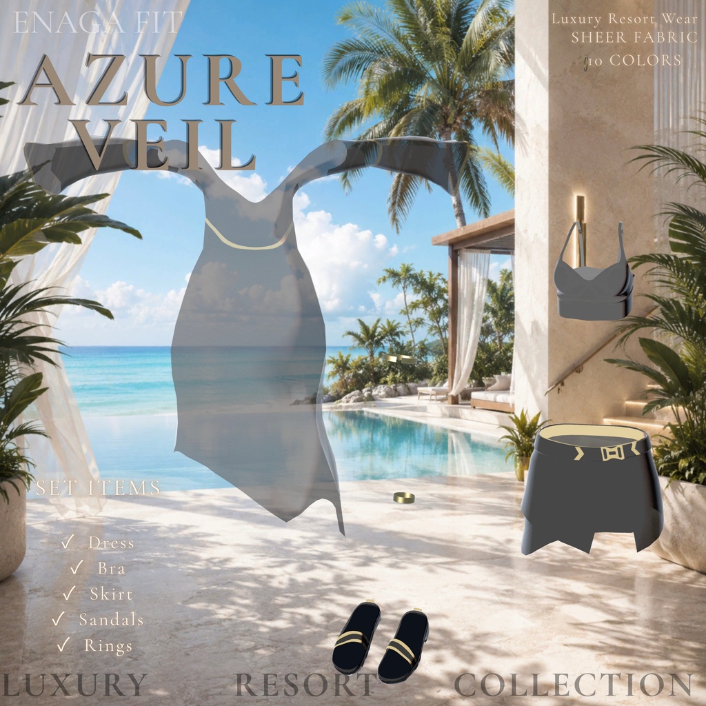 ✨ SALE【10アバター対応/50%OFF】 ✨ 🤍✨ ENAGA fit - Azure Veil Set ✨🤍
