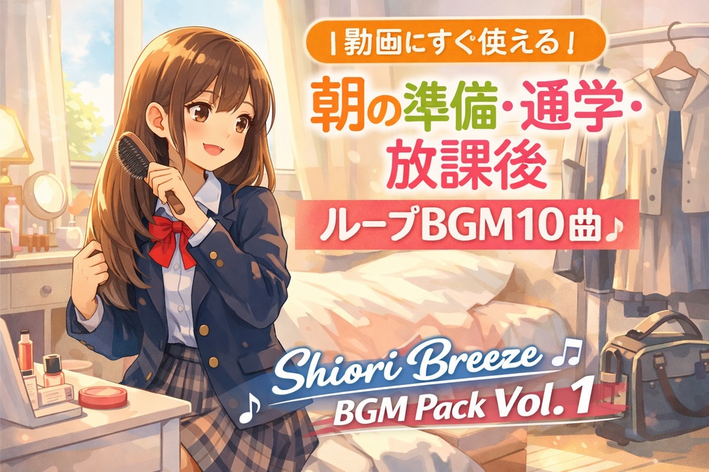 【動画にすぐ使える】朝の準備・通学・放課後に合うループBGM10曲（約15秒）