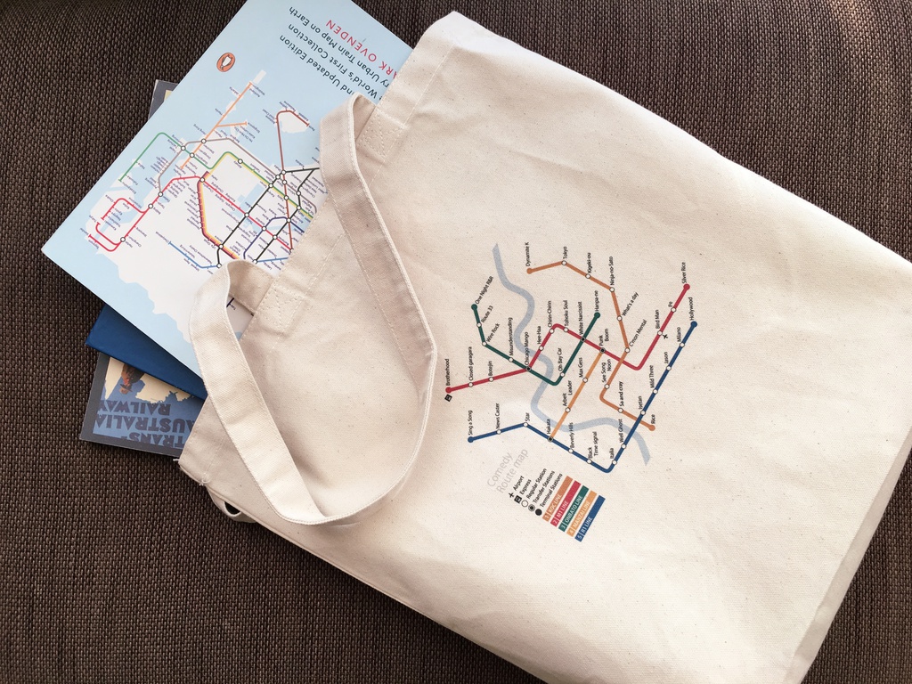 お笑い路線図トートバッグ