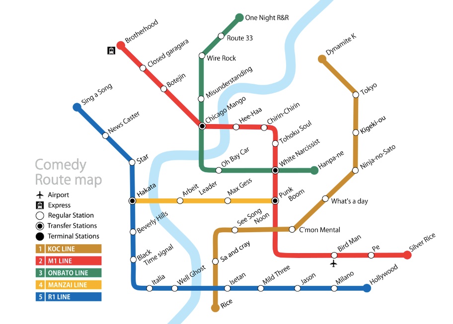 お笑い路線図トートバッグ