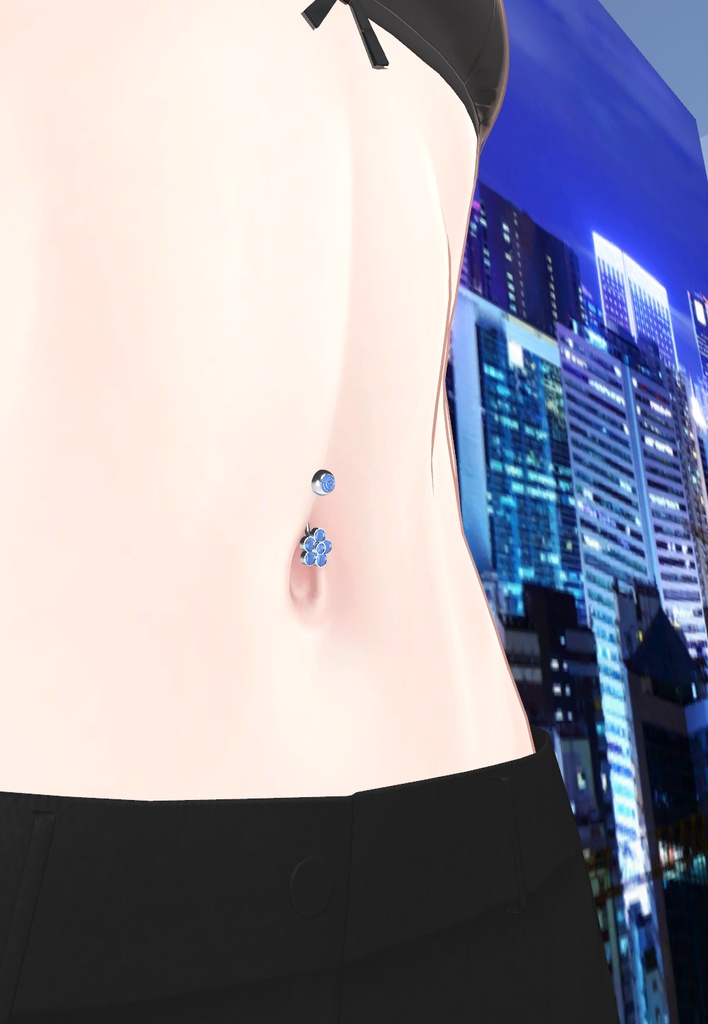 花型へそピアス/flower navel piercing