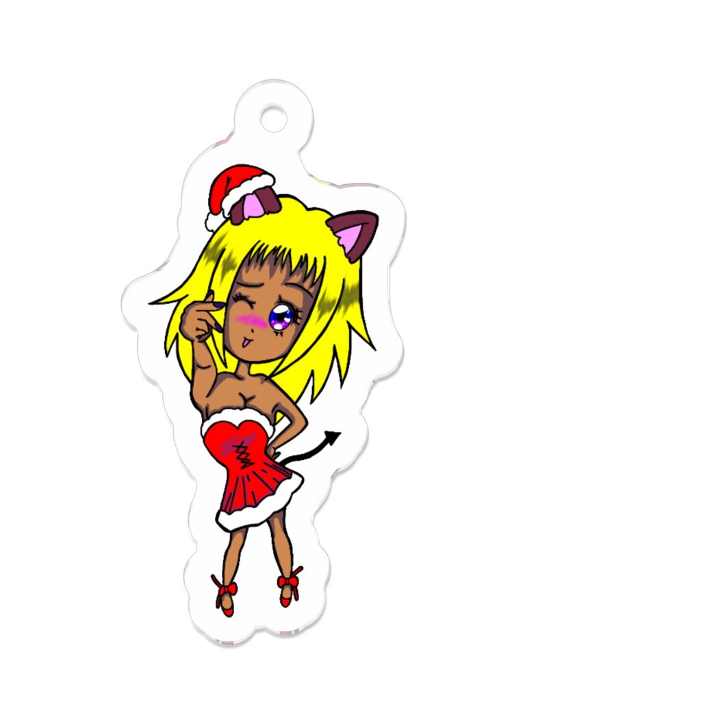 にゃん魔女ちゃん（サンタバ－ジョン）オリジナルキーホルダー