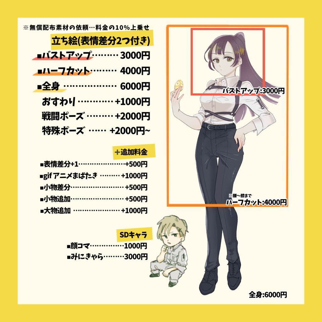 立ち絵依頼コミッション/個人利用・無償配布用