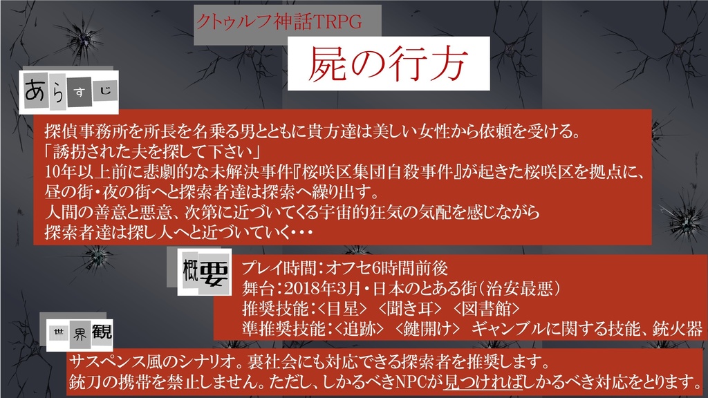 CoCシナリオ「屍の行方」