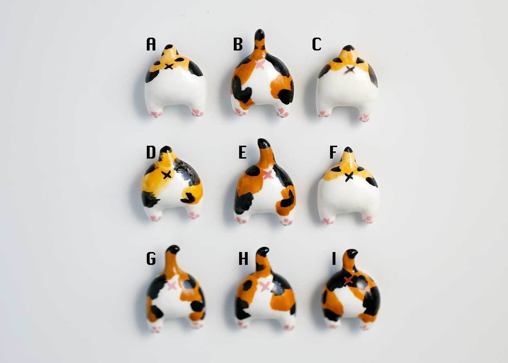 プリケツ猫マグネット《 三毛 》